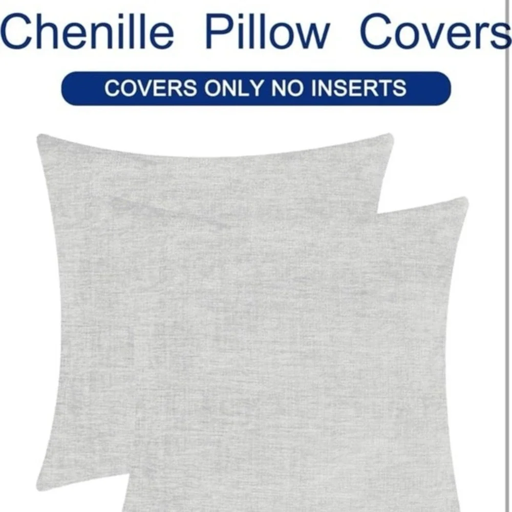 CaliTime Throw Pillow Covers Decorative 20 X 20 Inches Pack of 2 Cozy Chenille C